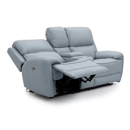 Intel - 3+2 Grey Electric Recliner with Drinks Tray and Built-In Bluetooth Speakers