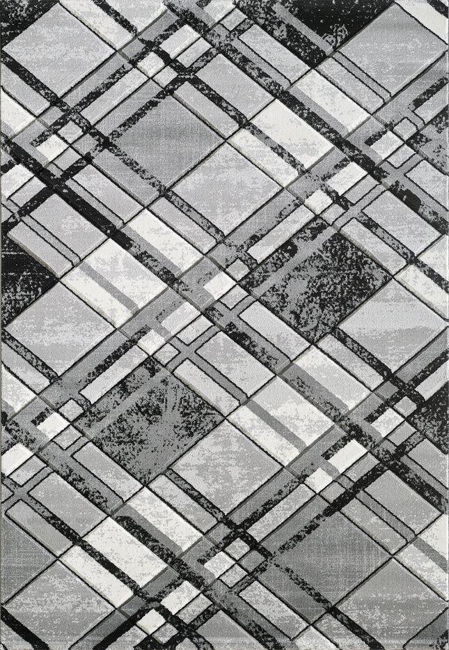Accra Grey Black Rug - 160cm x 220cm