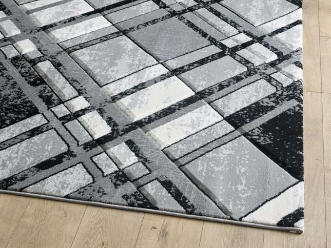 Accra Grey Black Rug - 160cm x 220cm