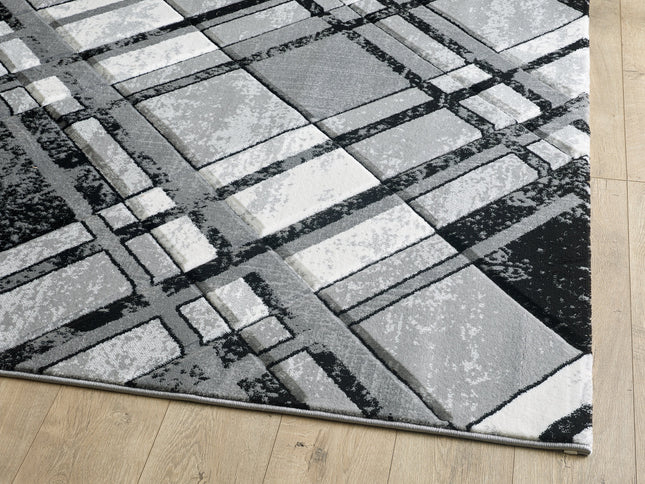 Accra Grey Black Rug - 120cm x 170cm