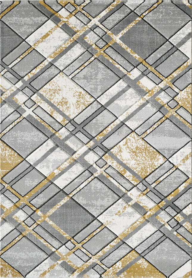 Accra Grey Gold Rug - 160cm x 220cm