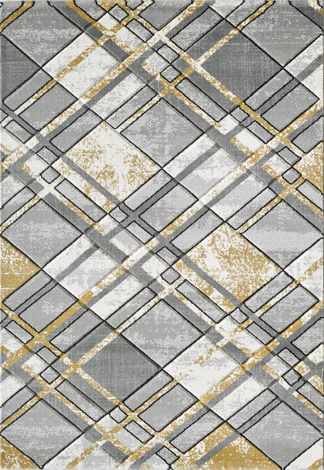 Accra Grey Gold Rug - 120cm x 170cm