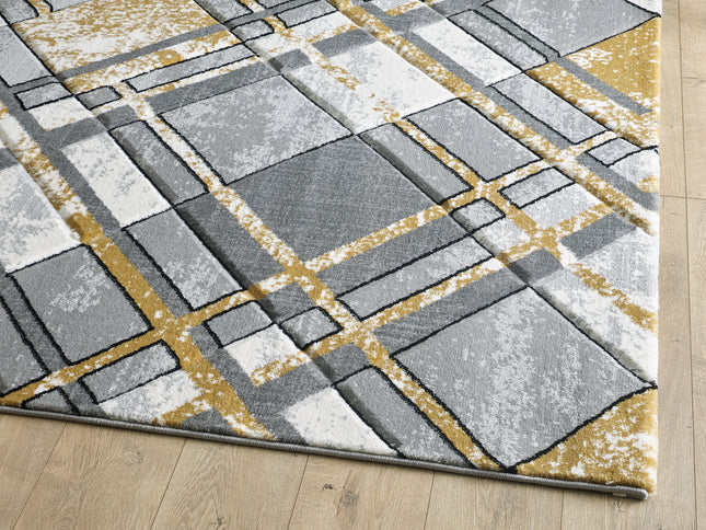 Accra Grey Gold Rug - 160cm x 220cm