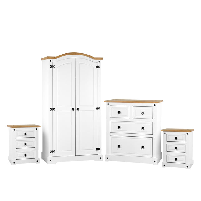 Corona Package White: Wardrobe, Chest & 2 Lockers