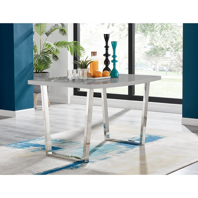 Dunloe - 120cm Grey High Gloss Dining Table