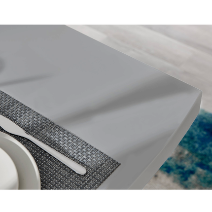 Dunloe - 140cm Large Grey High Gloss Dining Table