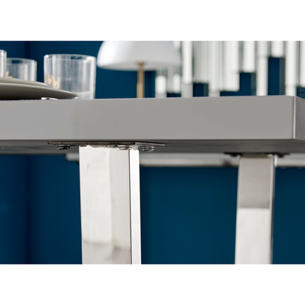 Dunloe - 140cm Large Grey High Gloss Dining Table