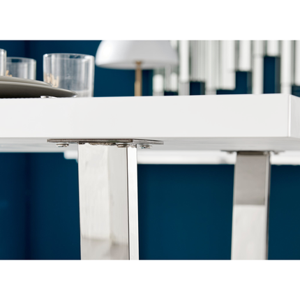 Dunloe - 140cm Large White High Gloss Dining Table