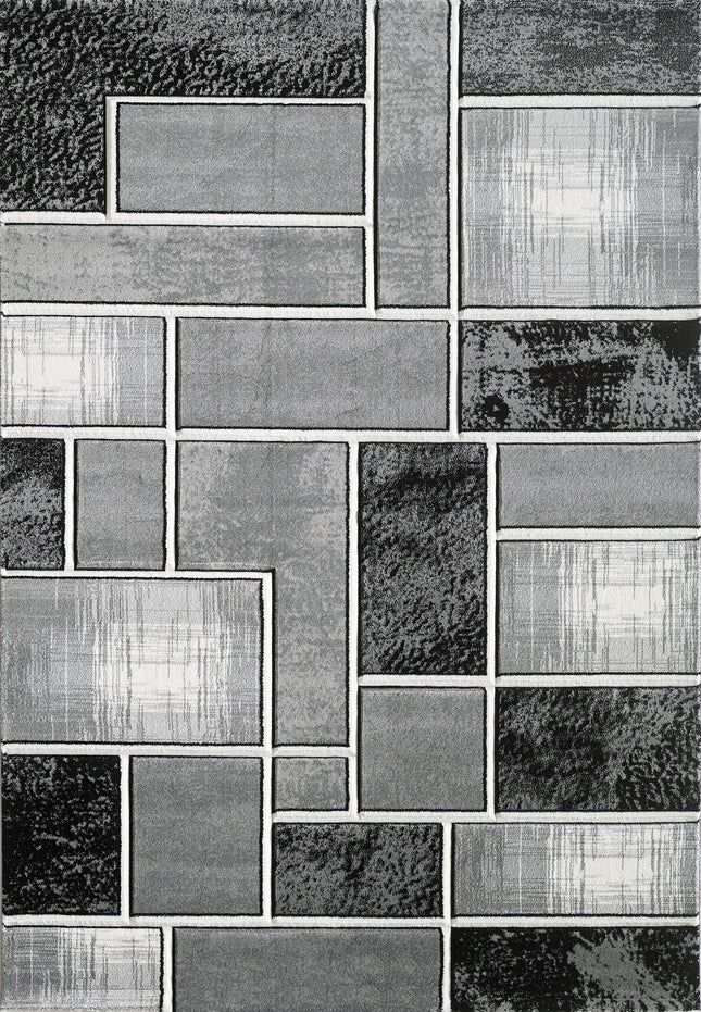 Lagos Grey Black Rug - 120cm x 170cm