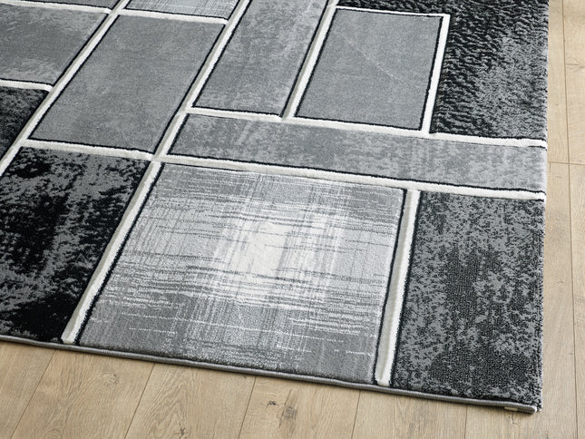 Lagos Grey Black Rug - 160cm x 230cm