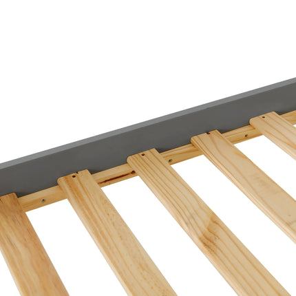 Oxford - Smokey Grey Double Frame Bed & Mattress (4ft6)