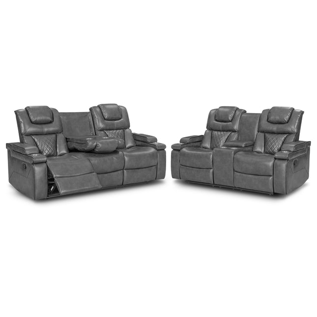 Roseline 3-2 Charcoal Reclining Suite with Console