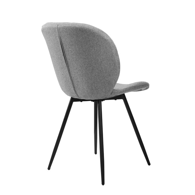 Astrid - Grey Tweed Cross Stitch Oval Back Dining Chair