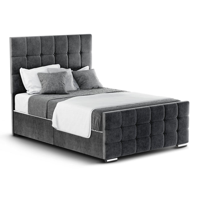 Brook - Chenille Black King Size Divan Base (5ft)