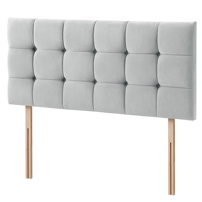 Plush Velvet - Cubed Buttoned Double Headboard (4ft6 )