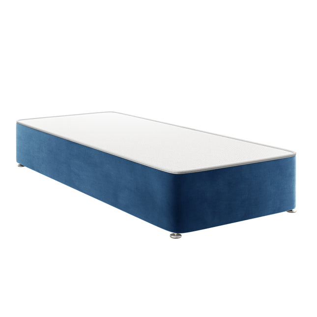 HL - Plush Blue Single Divan Base (3ft)