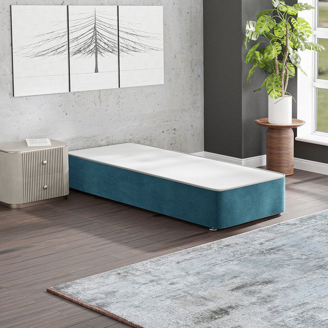 HL - Plush Teal Single Divan Base (3ft)