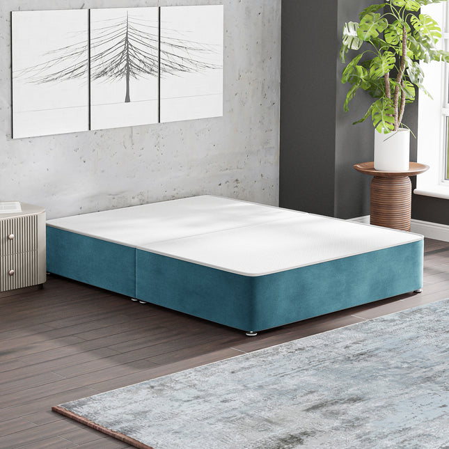 HL - Plush Teal Double Split Divan Base (4ft6)
