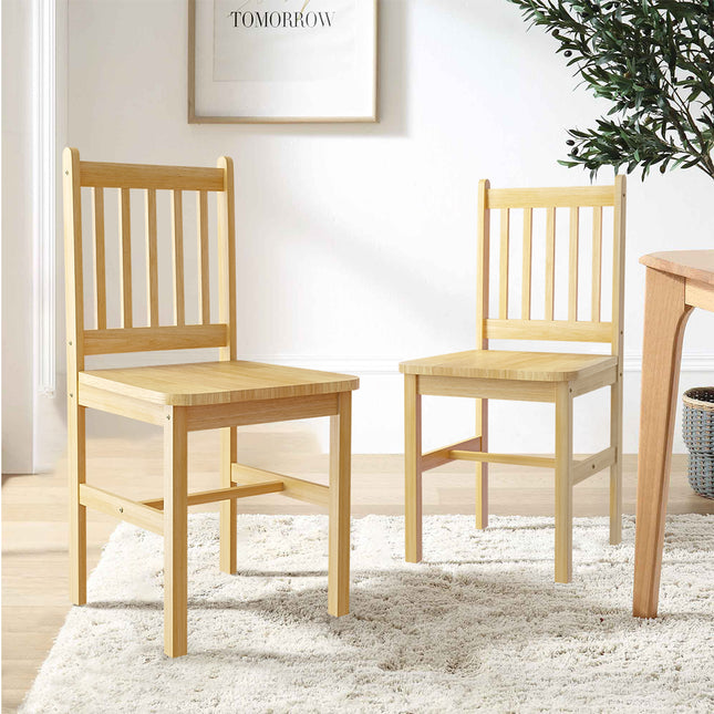 Jaya Natural Dining Chair - Set of 2 Chairs