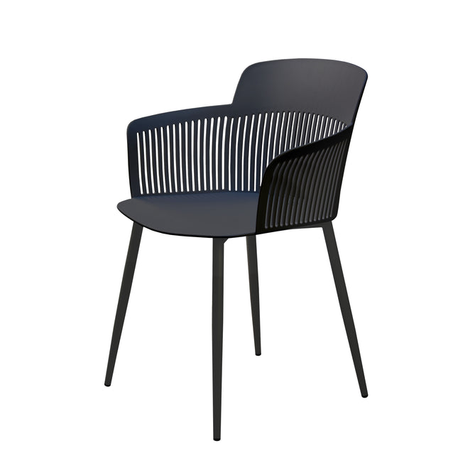 Zoe - Black Plastic Dining Armchair