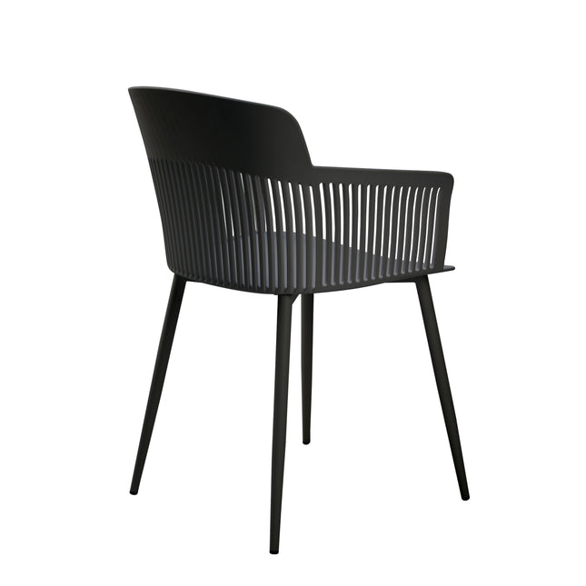 Zoe - Black Plastic Dining Armchair