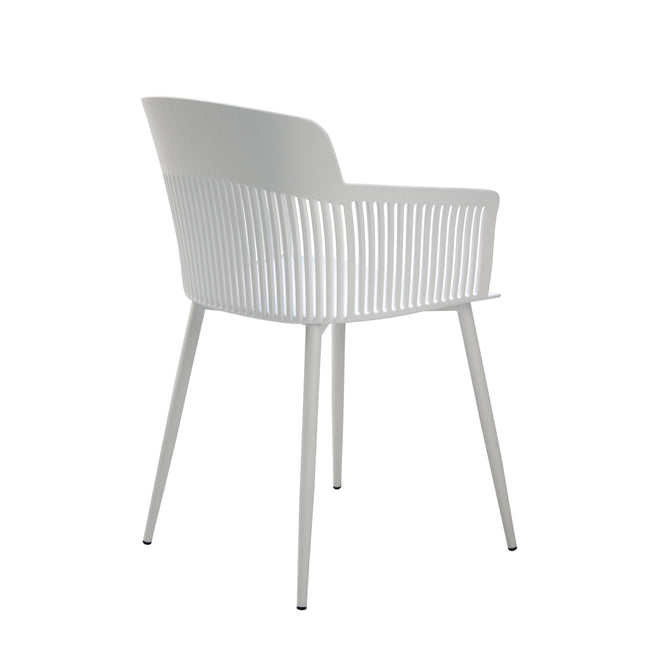 Zoe - White Plastic Dining Armchair