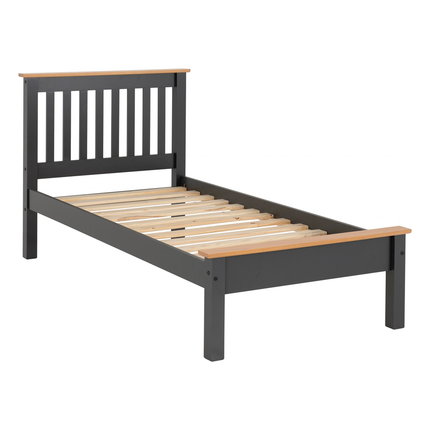 Monaco - Charcoal Single Bed Frame ( 3ft )