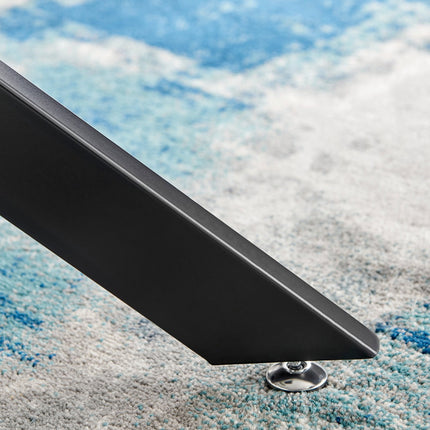 Palma - Black Tempered Glass Black Leg Table Round Dining Table