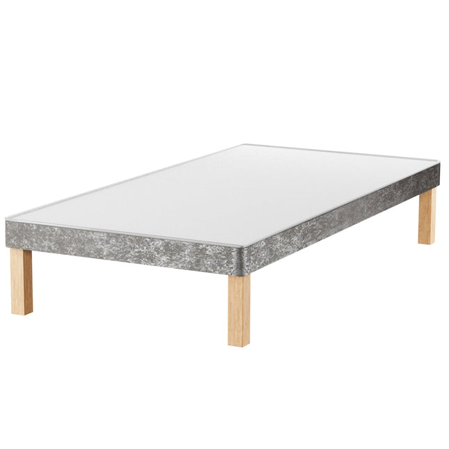 HL - Crushed Velvet Single Divan Base with Wooden Legs ( 3ft )