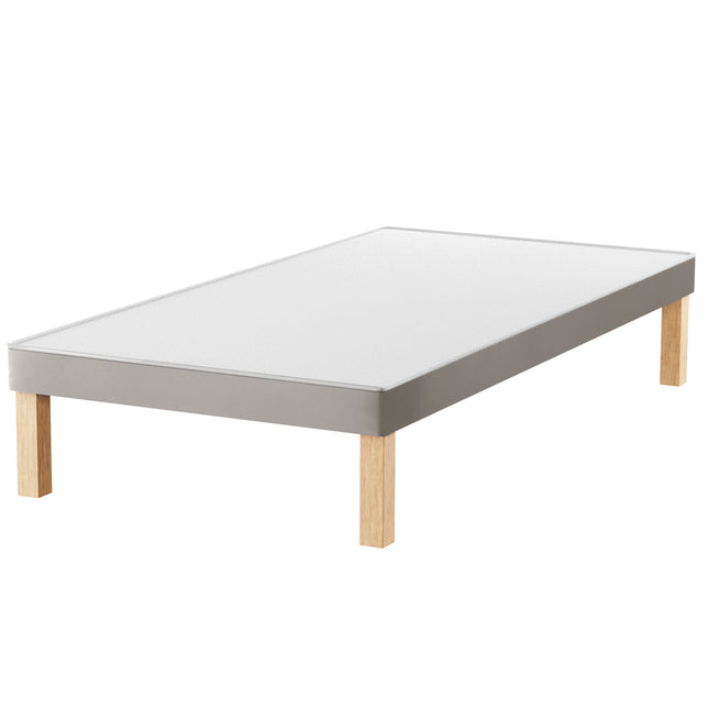 HL - Coffee Plush Velvet Single Divan Base with Wooden Legs ( 3ft )