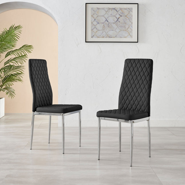 Studio - Black Hatched Faux Leather Dining Chair