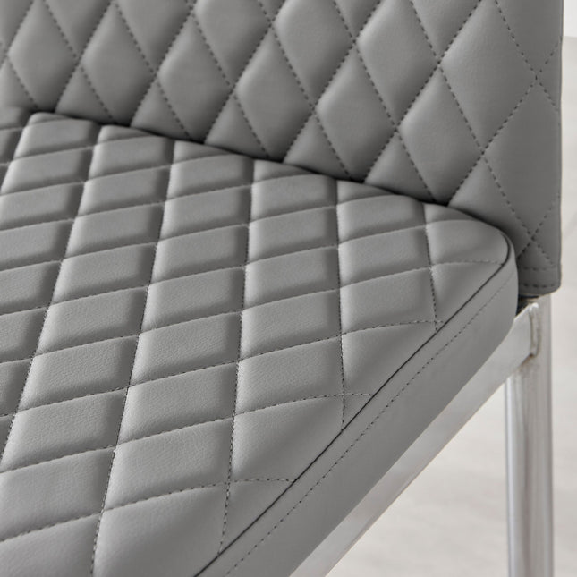 Studio - Grey Hatched Faux Leather Dining Chair