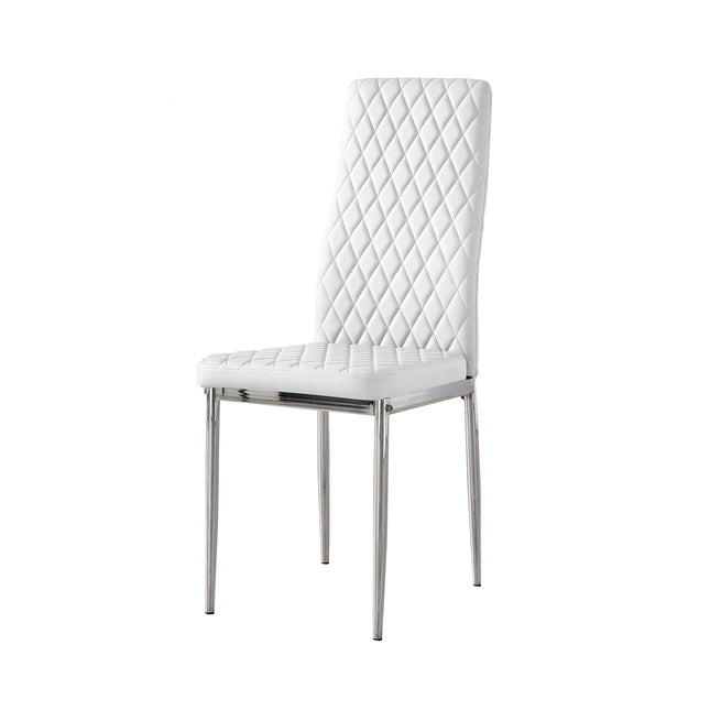 Studio - White Hatched Faux Leather Dining Chair