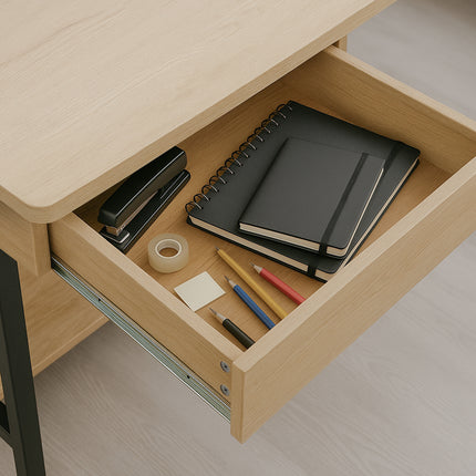 Trump - Light Oak Study Desk with Drawer and Shelf