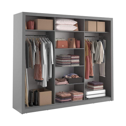 Boston 3DR Wardrobe Grey