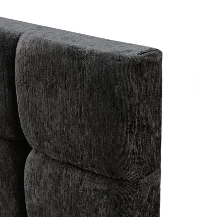 Chenille - Cubed Buttoned Double Headboard (4ft6)