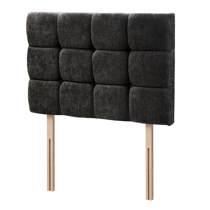 Chenille - Cubed Buttoned Single Headboard (3ft)