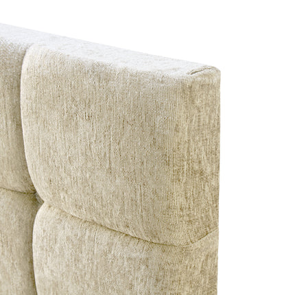 Chenille - Cubed Buttoned Double Headboard (4ft6)