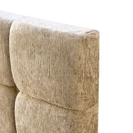 Chenille - Cubed Buttoned Double Headboard (4ft6)