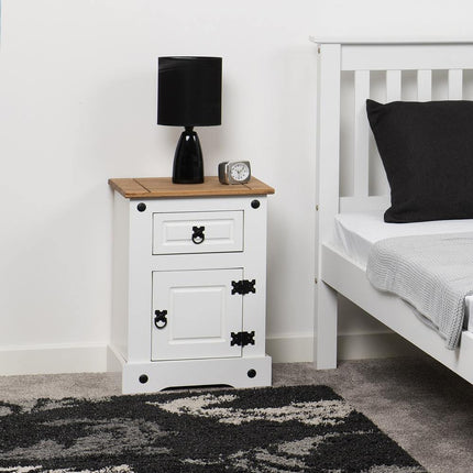White Corona 1 drawer locker