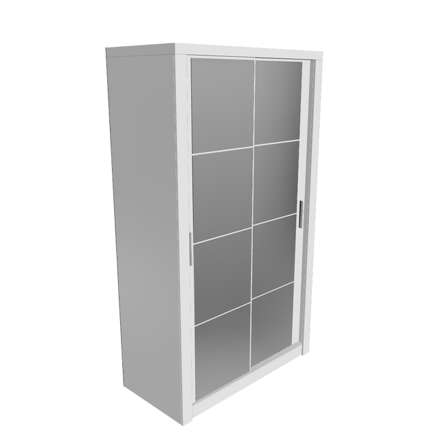 Cuba 1.2m 2DR Sliding Wardrobe White