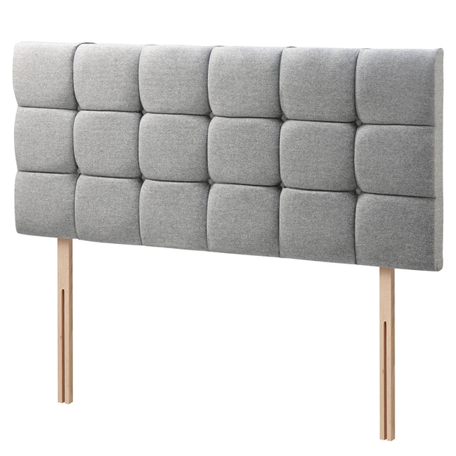 Tweed - Cubed Buttoned Small Double Headboard (4ft)