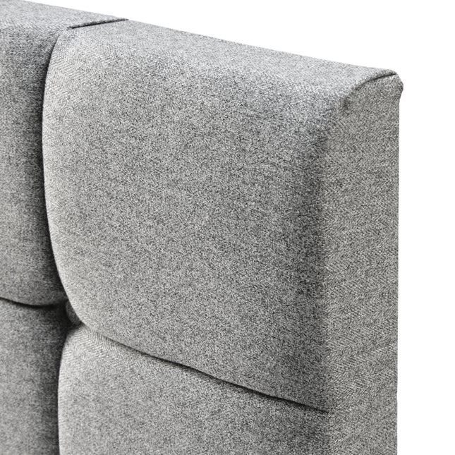 Tweed - Cubed Buttoned Small Double Headboard (4ft)