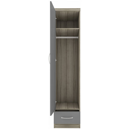 Nevada 1 Door Wardrobe Grey