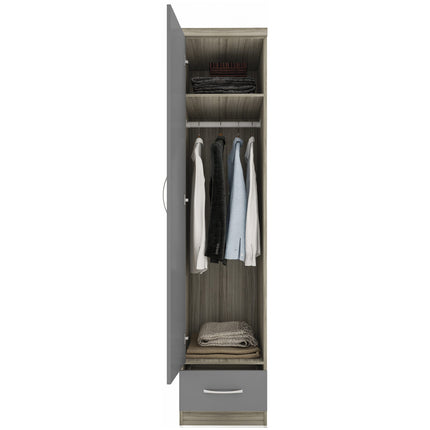 Nevada 1 Door Wardrobe Grey