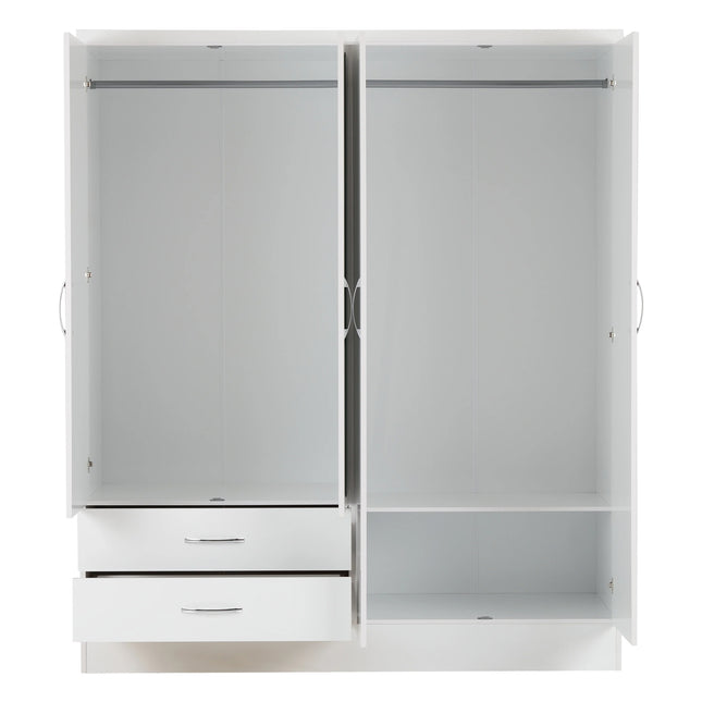 Nevada 4 Door Wardrobe White