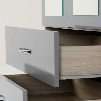 Nevada 4 Door Wardrobe Grey