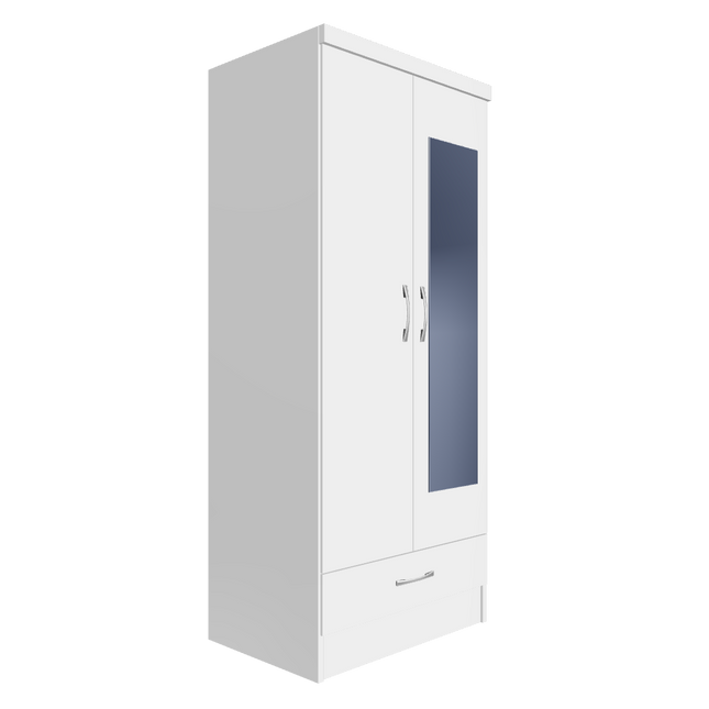 Nevada 2DR Wardrobe White with Mirror