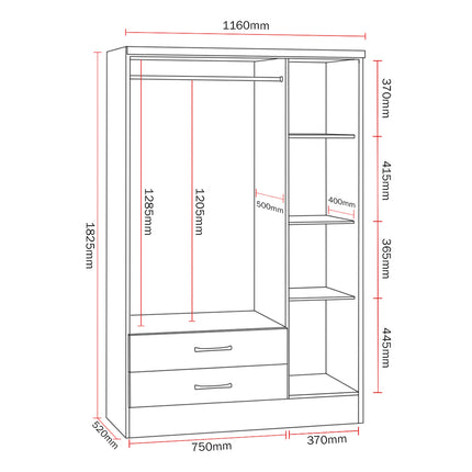 Nevada 3 Door Wardrobe White
