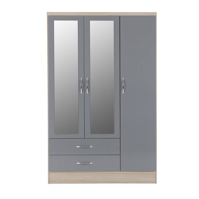 Nevada 3 Door Wardrobe Grey